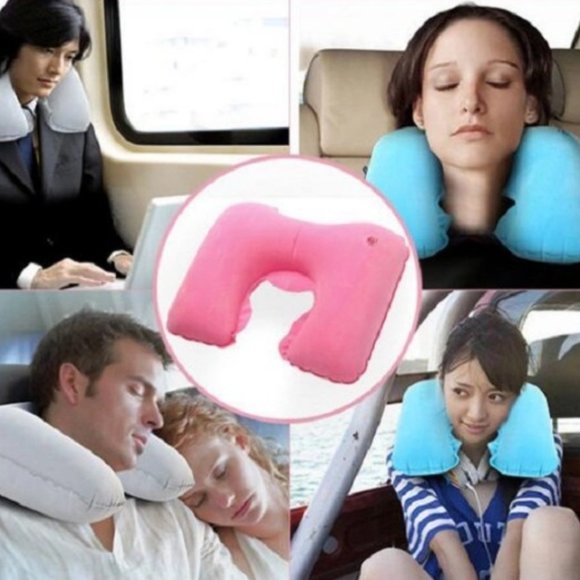 Inflatable Neck Pillow for Traveling, Portable Head and Neck Support Pillows, Su - Picture 5 of 16